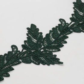 

Кружево гипюровое, 100 мм × 6,8 ± 0,5 м, цвет изумрудный