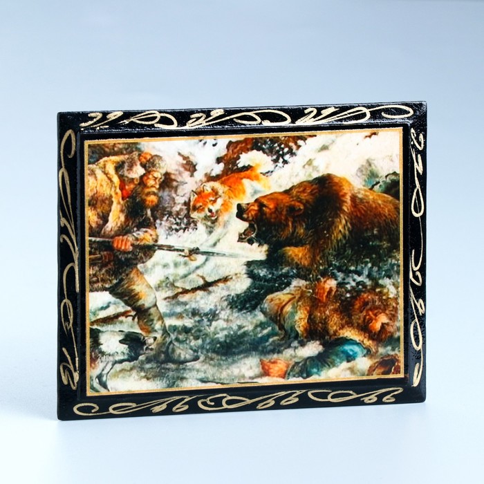Магнит «Охота», 8×10 см, лаковая миниатюра, микс