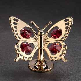 Сувенир «Бабочка крас.»,с кристаллами Ош