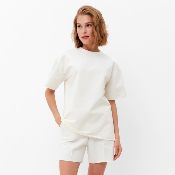 

Костюм женский (футболка, шорты) MINAKU: Casual Collection цвет экрю, размер 46