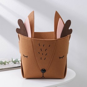 

Корзина для хранения с ручками «Лосяш», 23,5×27×29 см, цвет коричневый