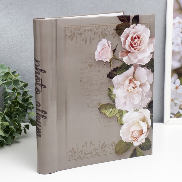 Фотоальбом на 30 магнитных листов 23х28 см Розы на сером силиконовый чехол розы на сером на meizu m8 мейзу м8