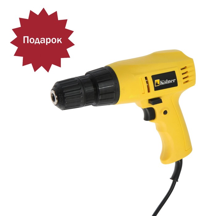 Дрель-шуруповерт Kolner KED 240V 0-800 обмин патрон 08-10 мм сетевая ПОДАРОК 159000₽