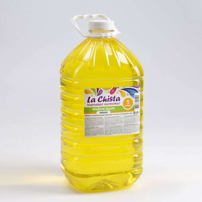 Мыло жидкое LА CHISTA «Лимон», ПЭТ, 5 л мыло жидкое lа chistaперсик 5 л 7551197