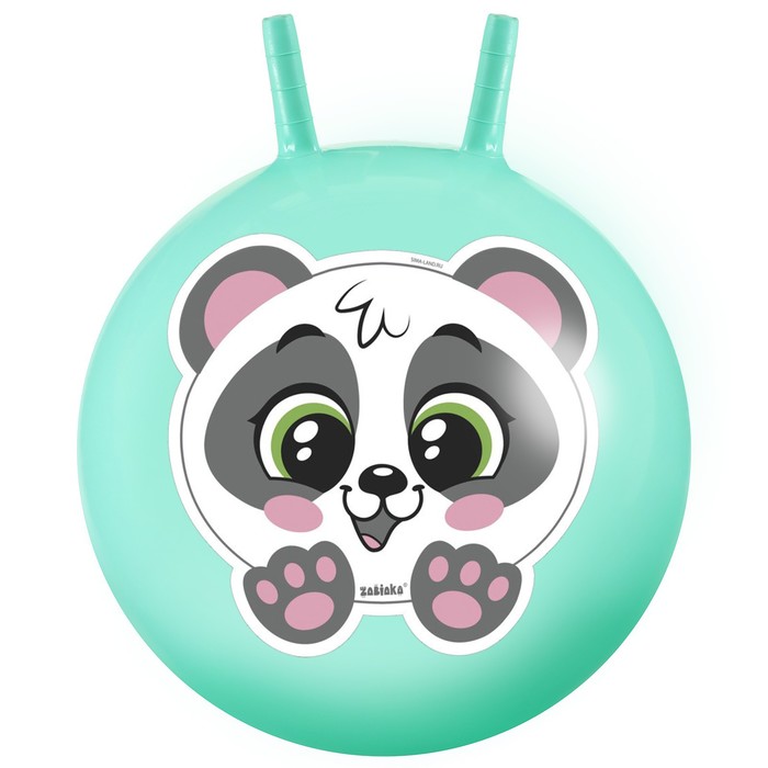 Мяч-прыгун с рожками «Панда» 45 см, 380 г, цвет бирюзовый