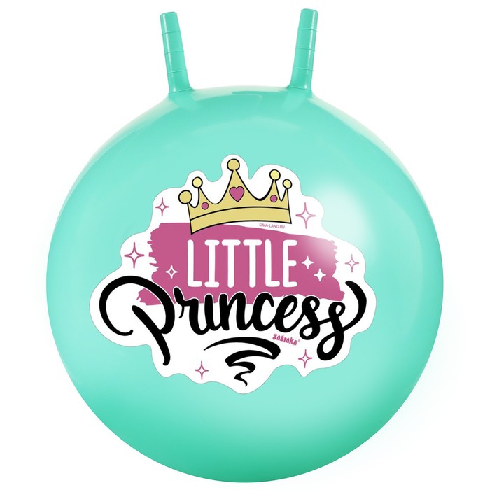 фото Мяч прыгун с рожками "маленькая принцесса" 55 см, 480 гр, цвет бирюзовый zabiaka