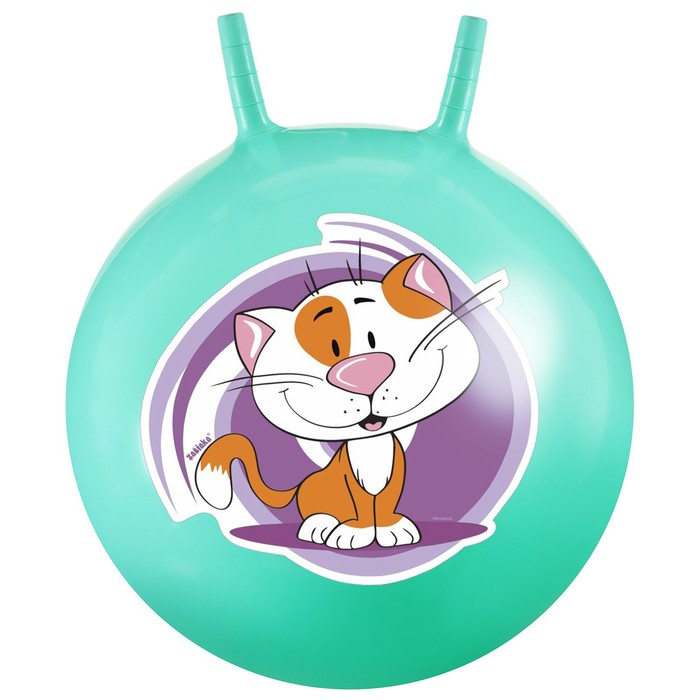 Мяч-прыгун с рожками «Котик» 55 см, 480 г, цвет бирюзовый