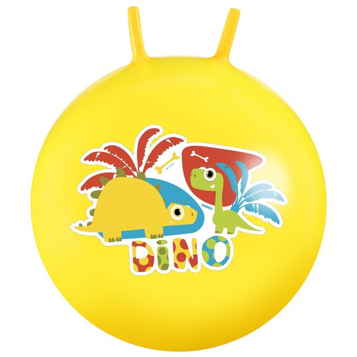 фото Мяч-прыгун с рожками «дино» 65 см, 520 г, цвет жёлтый zabiaka