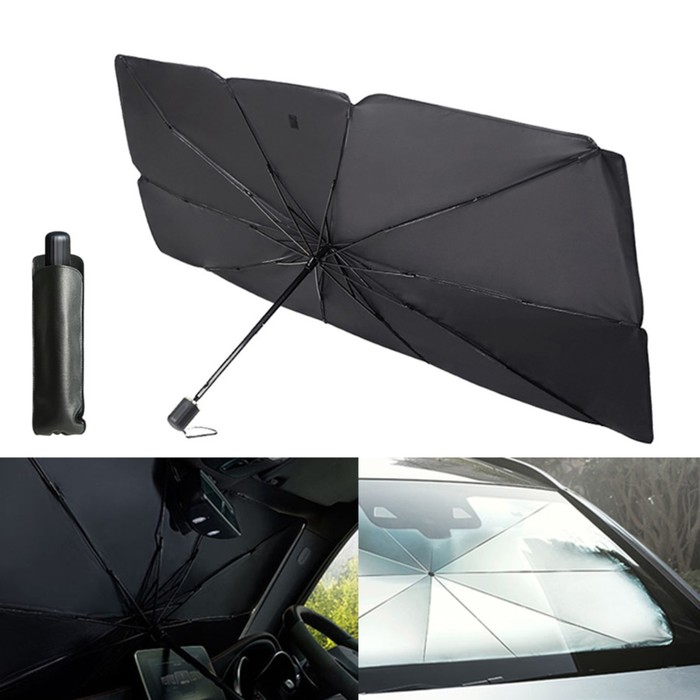 Экран солнцезащитный на лобовое стекло, зонт, 115×65 см