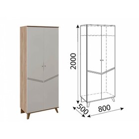 

Шкаф 2 двери Лимба М01 800х500х2000 Дуб золотой/белый глянец