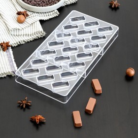 Форма для шоколада 21 ячейка "Буэно" 27,5x13,5x2,5 см (3,5х1,5х1)
