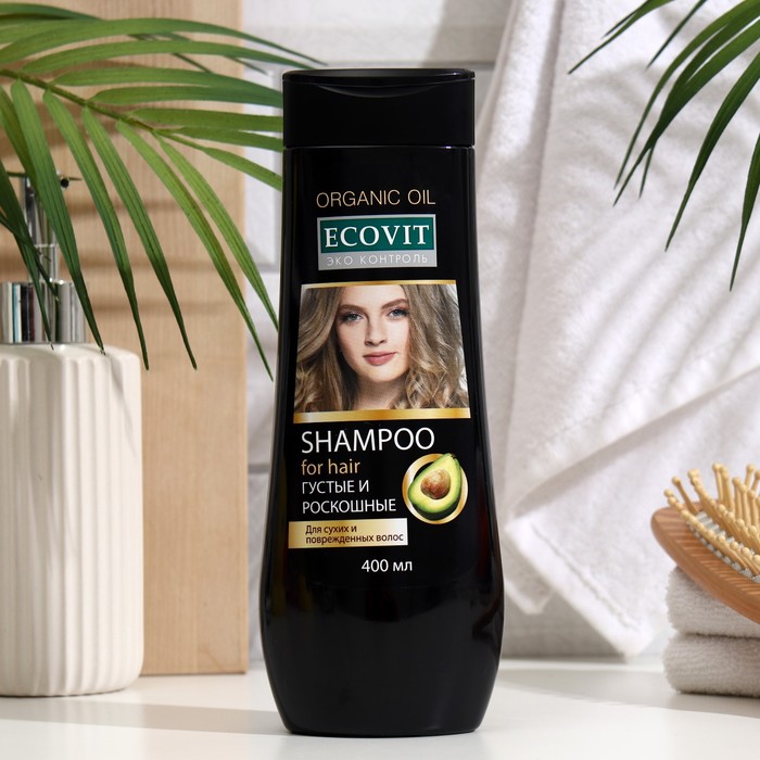 Шампунь ECO and VIT, для сухих и поврежденных волос, густые и роскошные, серии Organic Oil, 400 мл