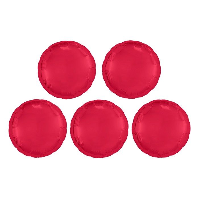Шары фольгированные 19, круг, набор 5 шт., цвет красный шары фольгированные 19 круг набор 5 шт цвет красный