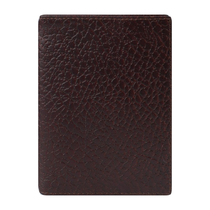 0-217 Обложка для автодокументов и паспорта, цвет коричневый галька 10х13,5х0,7см