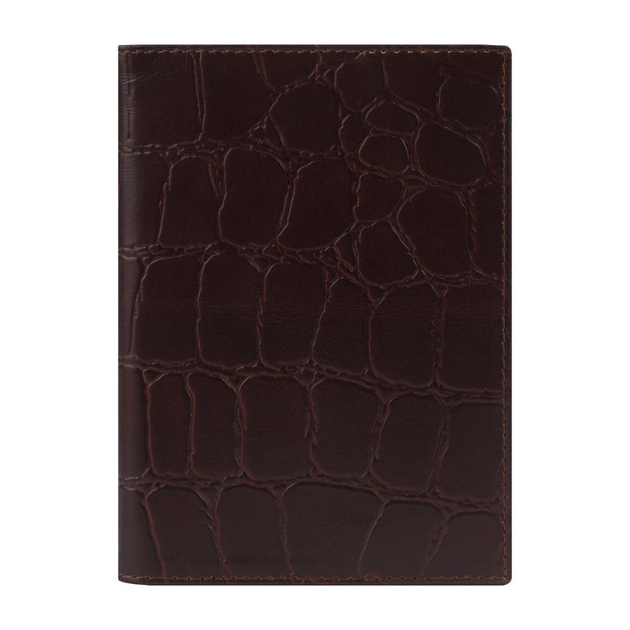 0-217 Обложка для автодокументов и паспорта, цвет коричневый скат 10х13,5х0,7см