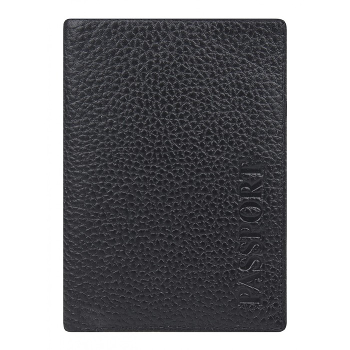 0-254 Обложка на паспорт, с карманом для купюр/карт, цвет черный 10х13,5х0,5см