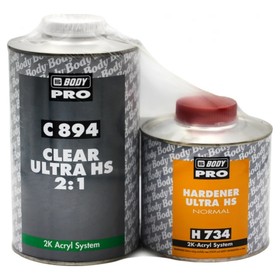 

Лак Body С894 ULTRA HS, 1 л + Отвердитель BODY PRO 734 HS нормальный, 0,5 л