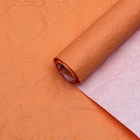 Бумага для упаковок, UPAK LAND, жатая, эколюкс, двухцветная, двусторонняя, белая, персиковая, оранжевая, рулон 1 шт., 0,7 х 5 м Ош