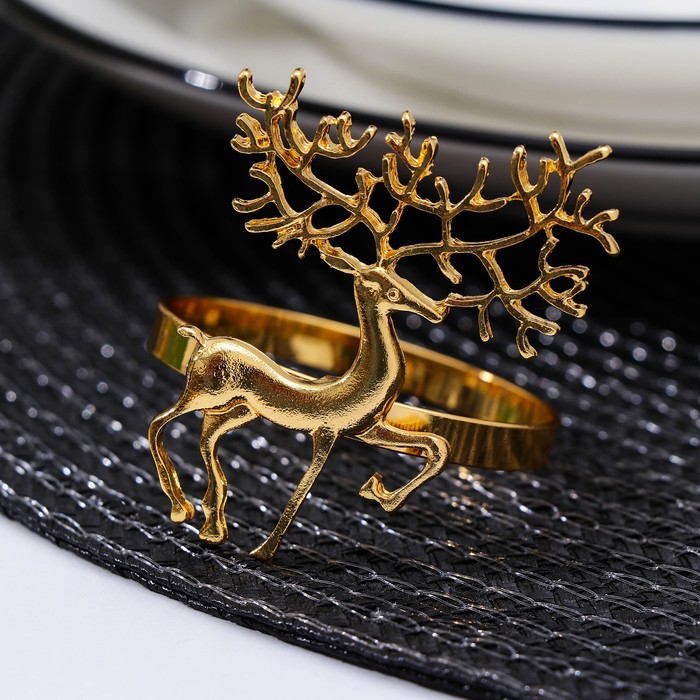Кольцо для салфетки Nature Олень, 6,5×6 см, цвет золотой кольцо для салфетки олень цвет золото