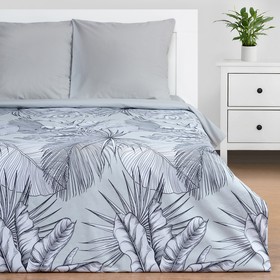 Постельное бельё Этель 1.5 сп Gray tropics 143х215 см, 150х214 см, 70х70 см - 2 шт