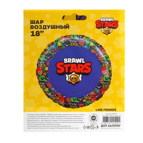 

Шар фольгированный 18" Brawl Stars «Звёздные бойцы», дизайн № 3, круг, 1 шт. в упаковке, цвет синий