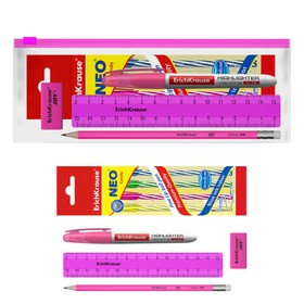

Набор в ZIP-пакете ErichKrause Neon Solid, 8 предметов, розовый