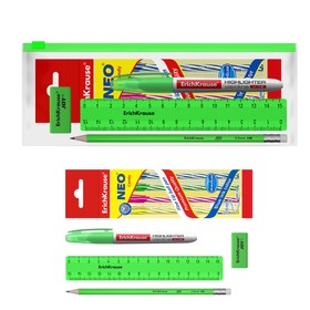 

Набор в ZIP-пакете ErichKrause Neon Solid, 8 предметов, зелёный