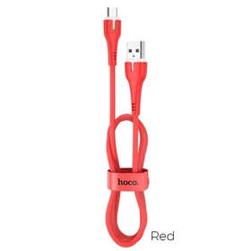 

Кабель Hoco X45, microUSB - USB, 2.4 А, 1 м, PVC оплетка, индикатор, красный