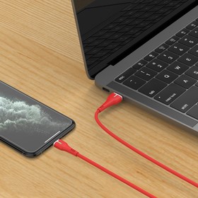 

Кабель Hoco X45, Lightning - USB, 2.4 А, 1 м, PVC оплетка, индикатор, красный
