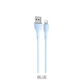 

Кабель Hoco X49, Lightning - USB, 2.4 А, 1 м, PVC оплетка, клипса, голубой
