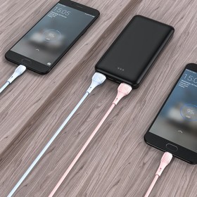 

Кабель Hoco X49, microUSB - USB, 2.4 А, 1 м, PVC оплетка, клипса, голубой