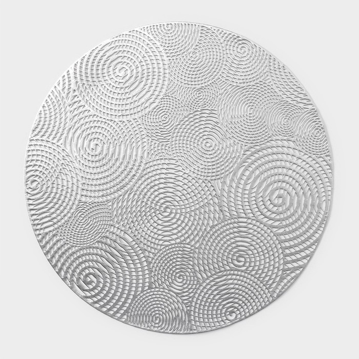 Салфетка сервировочная на стол «Гипноз», d=38 см, цвет серебро
