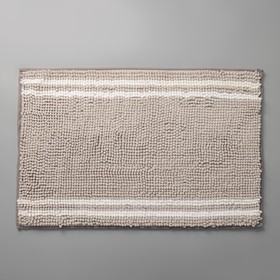 

Коврик для ванной Доляна «Букли. Полосы», 50×80 см, цвет серо-белый