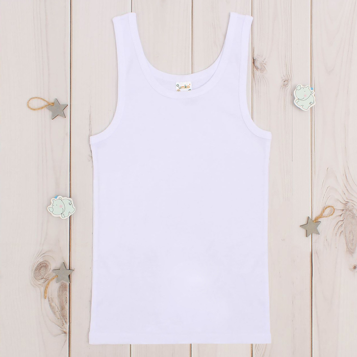 Майка для мальчика, рост 92 см, цвет белый