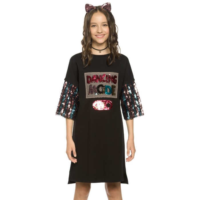 

Платье для девочек, рост 140 см, цвет чёрный