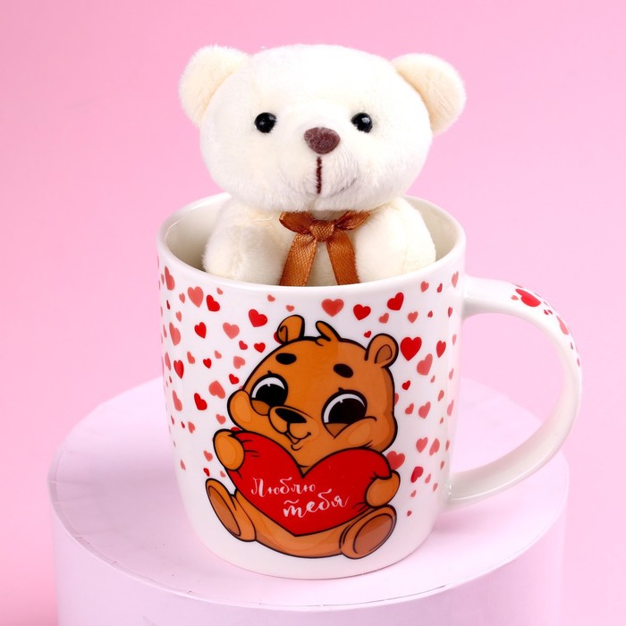 фото Набор «люблю тебя», игрушка в кружке, мишка, цвет микс milo toys