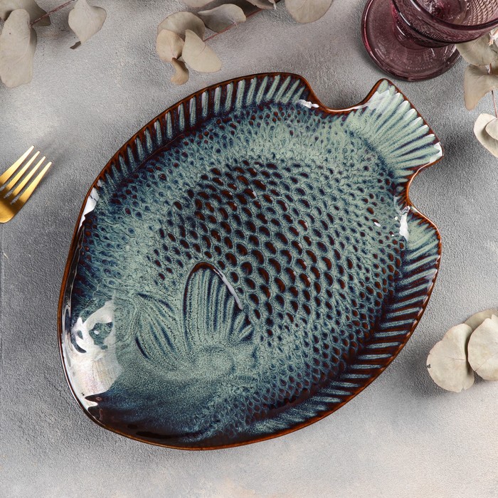 Блюдо керамическое сервировочное «Рыба», 31,5×24 см блюдо сервировочное sagaform рыба kitchen малое синее