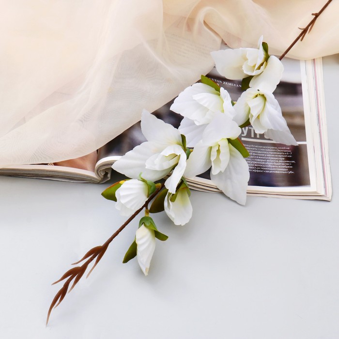 цена Цветы искусственные Наперстянка 63 см, белый