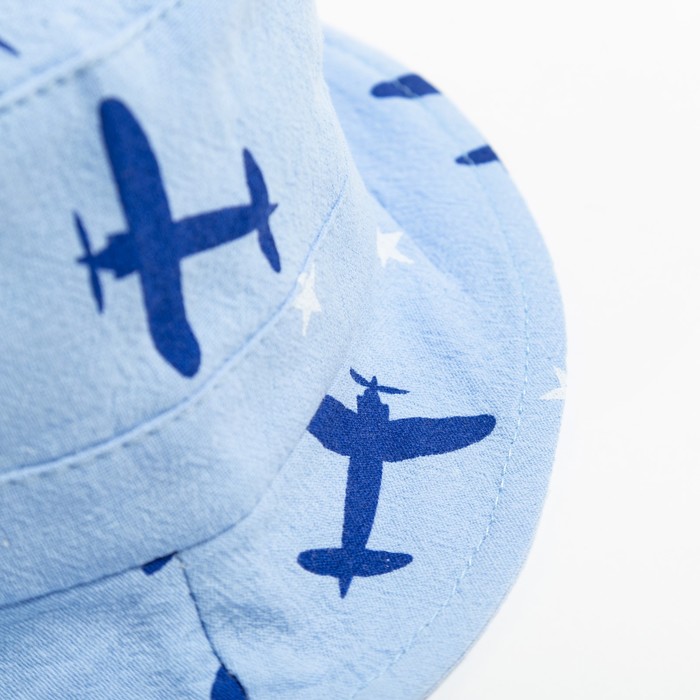 фото Панама детская minaku "самолётики", цвет синий, р-р 48-49