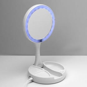 Зеркало ENERGY EN-756, подсветка, увеличение 5Х, d=12.5 см, 4хАА Ош