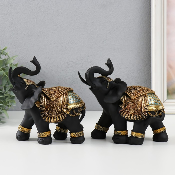 Сувенир полистоун Чёрный слон в золотой богатой попоне МИКС 14х8.5х17 см сувенир полистоун чёрный слон в золотой богатой попоне микс 22х10х18 8 см