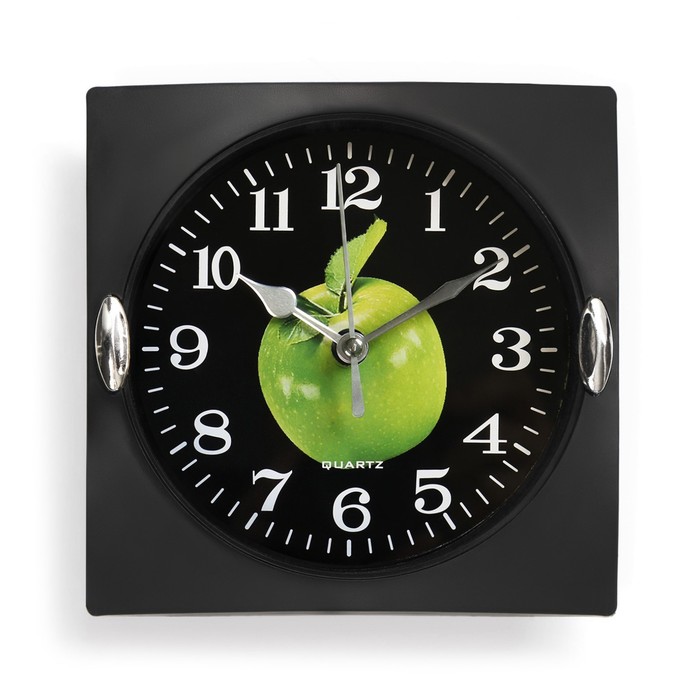 Часы настенные, серия: Кухня, Яблоко, дискретный ход, 15 х 15 см