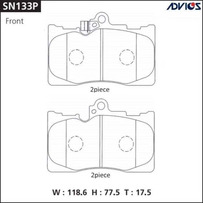 

Дисковые тормозные колодки ADVICS SN133P