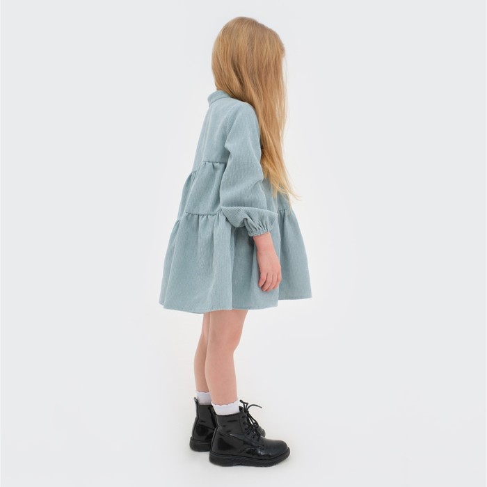 фото Платье детское kaftan "velvet", р. 34 (122-128), серо-голубой