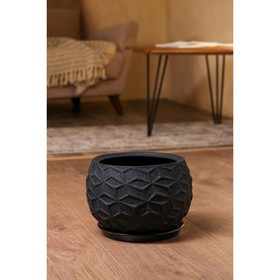 

Горшок для цветов "Астра", кожа, чёрный, 10 л