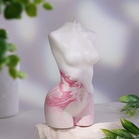 Свеча фигурная на бетоне 'Женский силуэт', 15х7 см, розовая Ош