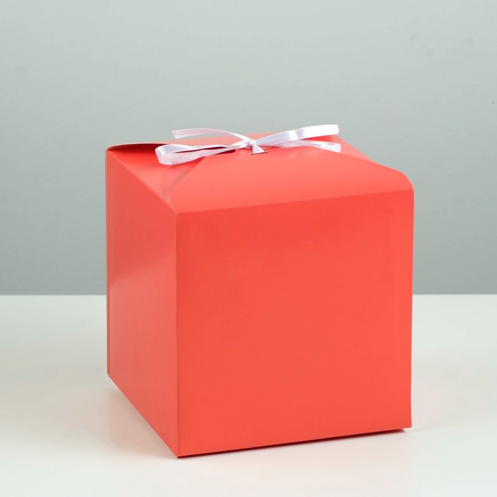 Коробка складная красная, 14 х 14 х 14 см коробка складная самому сильному 14 × 14 × 3 5 см