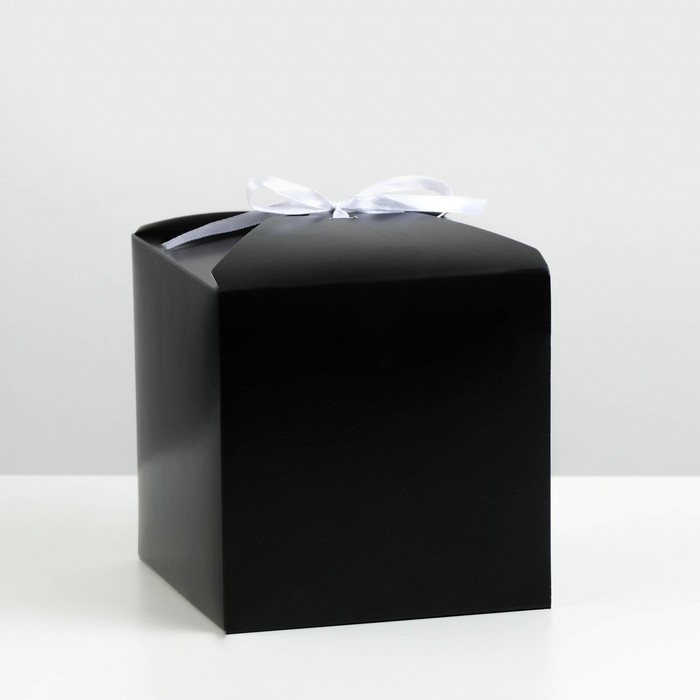 Коробка складная чёрная, 14 х 14 х 14 см коробка складная самой прекрасной 14 х 14 х 14 см
