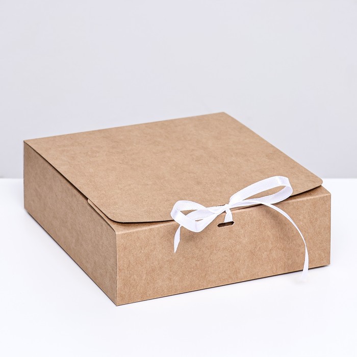 Коробка складная, крафт, 15 х 15 х 5 см коробка складная белая 15 х 15 х 5 см