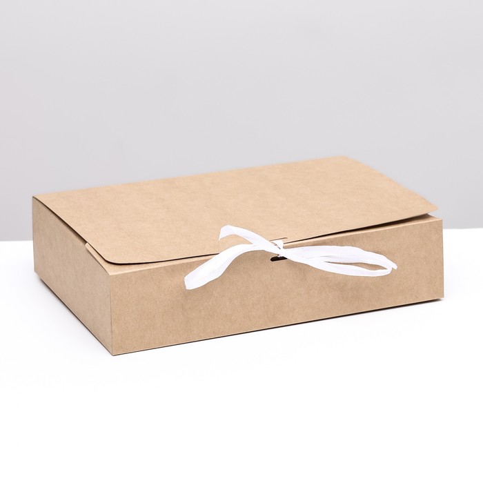 Коробка складная, крафт, 21 х 15 x 5 см коробка складная крафт 21 х 21 х 21 см